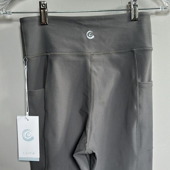 NWT Johnny Was Calme Endurance High Waist 7/8 Leggings with Pockets in Gray S - Picture 6 of 9